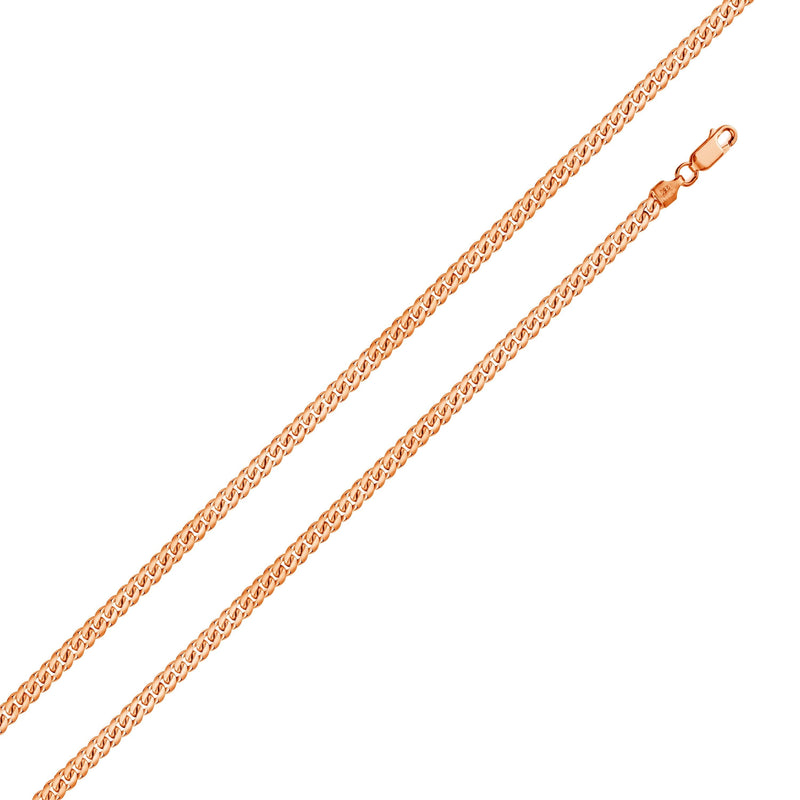 Rose Gold Plated Miami Cuban Curb 080 Chain 2.6mm - CH146 RGP | Silver Palace Inc.