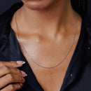 Cadena de eslabones griegos brillantes de plata de ley 925 rodiada, 0,8 mm (paquete de 6) - CH205 RH