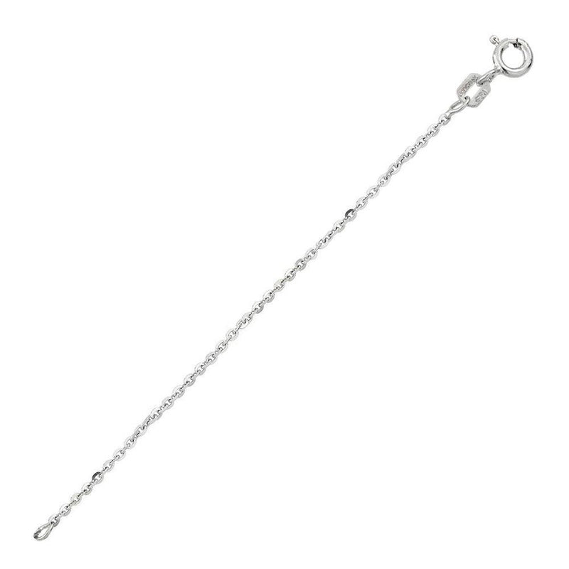 Rhodium Plated 925 Sterling Silver Edge Rolo DC 040 Chain or Bracelet 1.4mm - CH224 RH