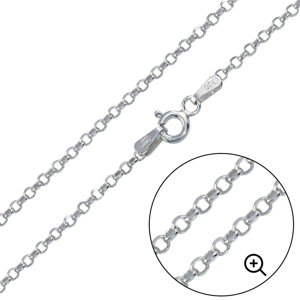 Silver 925 Rhodium Plated Rolo DC 030 Chain 2mm - CH228 RH | Silver Palace Inc. #plating_basic non-plated