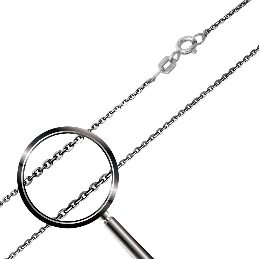 Silver 925 Black Rhodium Plated Rolo Edge B-W DC 040 Chain - CH254 BLK | Silver Palace Inc. #plating_black rhodium