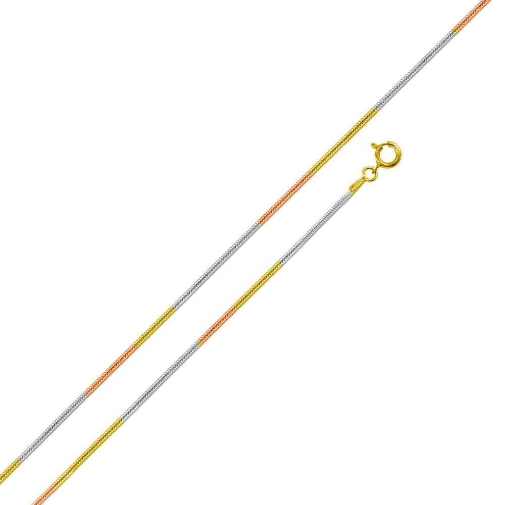 Silver 925 Multi Plated Round Snake 025 Chain 1mm - CH272 MUL | Silver Palace Inc. #plating_three-tone