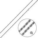 Silver 925 Rhodium Plated Rope 035 Chain 1.7mm - CH186 RH | Silver Palace Inc.
