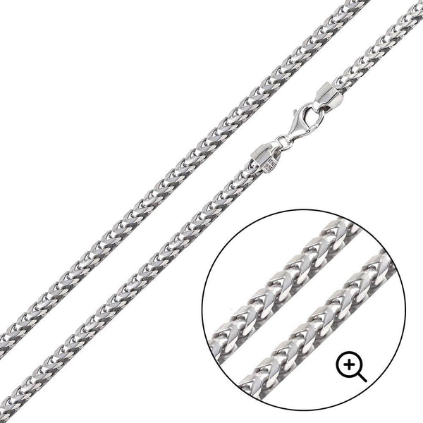 925 Sterling Silver Basic Round Franco Chain 3.1mm - CH823 SL | Silver Palace Inc.