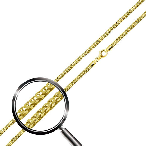 Silver 925 Gold Plated Franco Chain 1.3mm - CH337 GP | Silver Palace Inc.