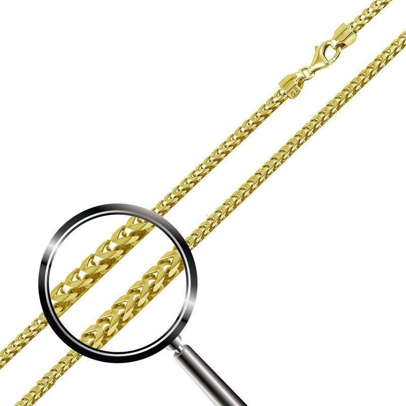 Silver 925 Gold Plated Franco Chain 2.2mm - CH337C GP | Silver Palace Inc.