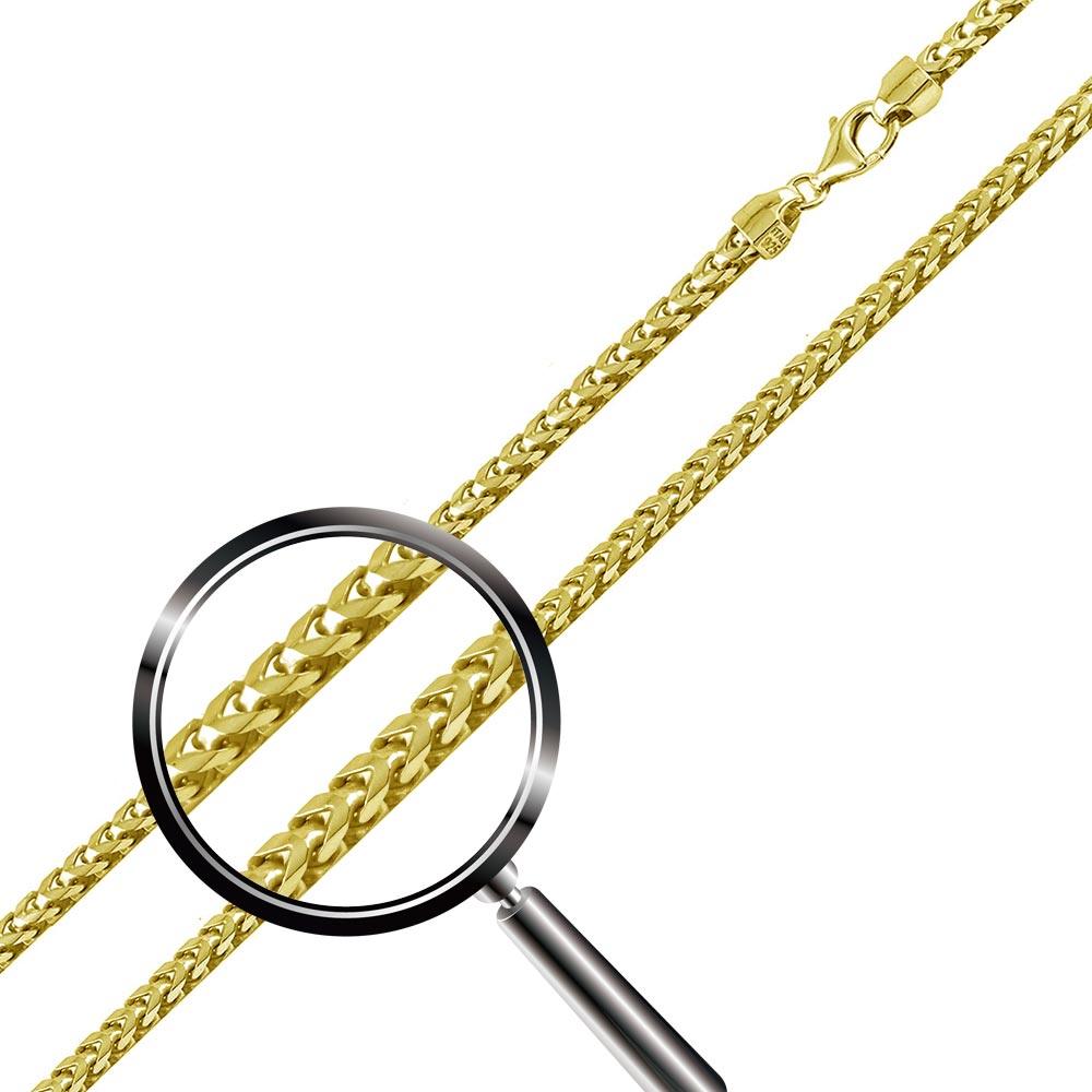 Silver 925 Gold Plated Franco Chain 3.5mm - CH337D GP | Silver Palace Inc. #plating_gold