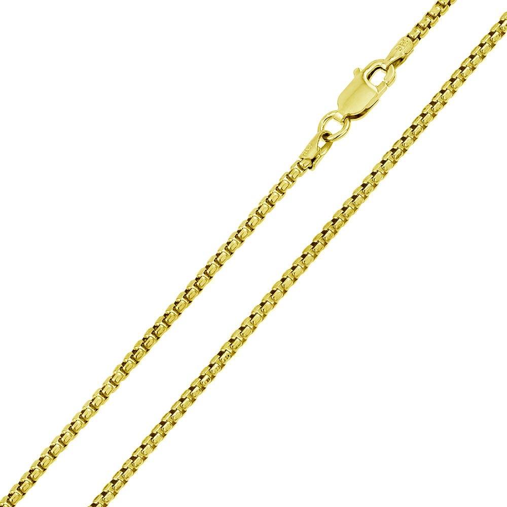 Silver 925 Gold Plated Round Box Chain 3.3mm - CH371C GP | Silver Palace Inc. #plating_gold