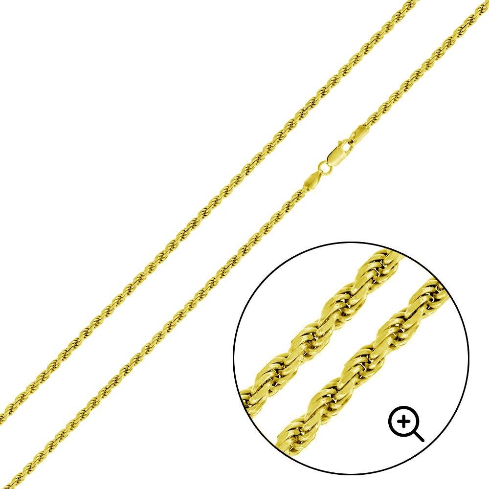 Silver 925 Gold Plated Rope 040 Chain 2mm CH390 GP Silver