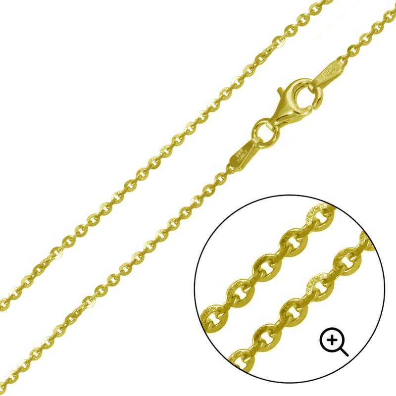 Silver 925 Gold Plated Brillantina DC 040 Chain 1.75mm - CH398 GP | Silver Palace Inc. #plating_gold