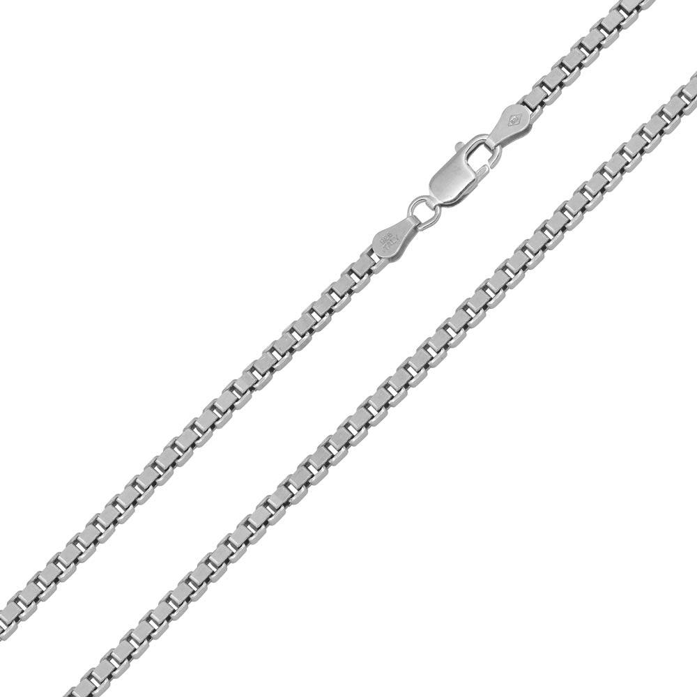 Silver 925 Rhodium Plated Box 060 Chain 2.7mm - CH407 RH | Silver Palace Inc.