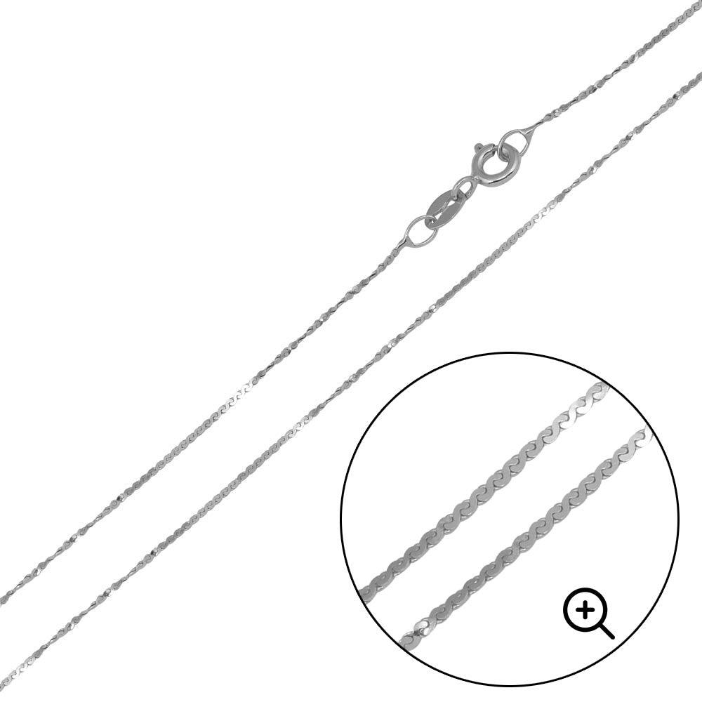 Rhodium Plated Wave Design Chain 0.8mm - CH413 RH | Silver Palace Inc.