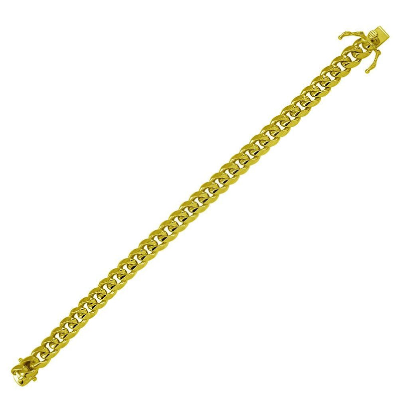 Gold Plated 925 Sterling Silver Miami Cuban Chain or Bracelet 9mm - CH434 GP