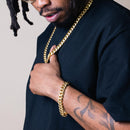 Gold Plated 925 Sterling Silver Miami Cuban 400 Chain or Bracelet Box Lock 12.8mm - CH445 GP