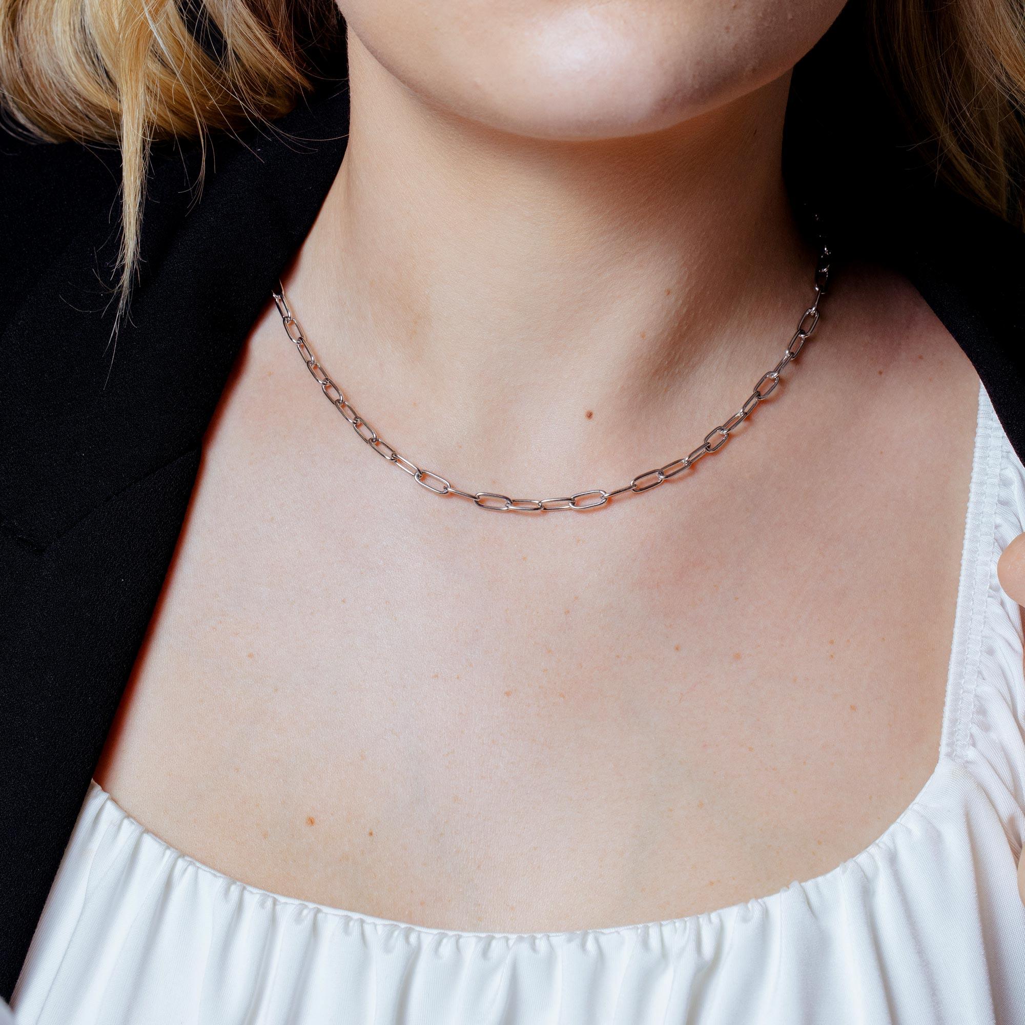 925 Sterling Silver Oval Paperclip Link Chain or Bracelet