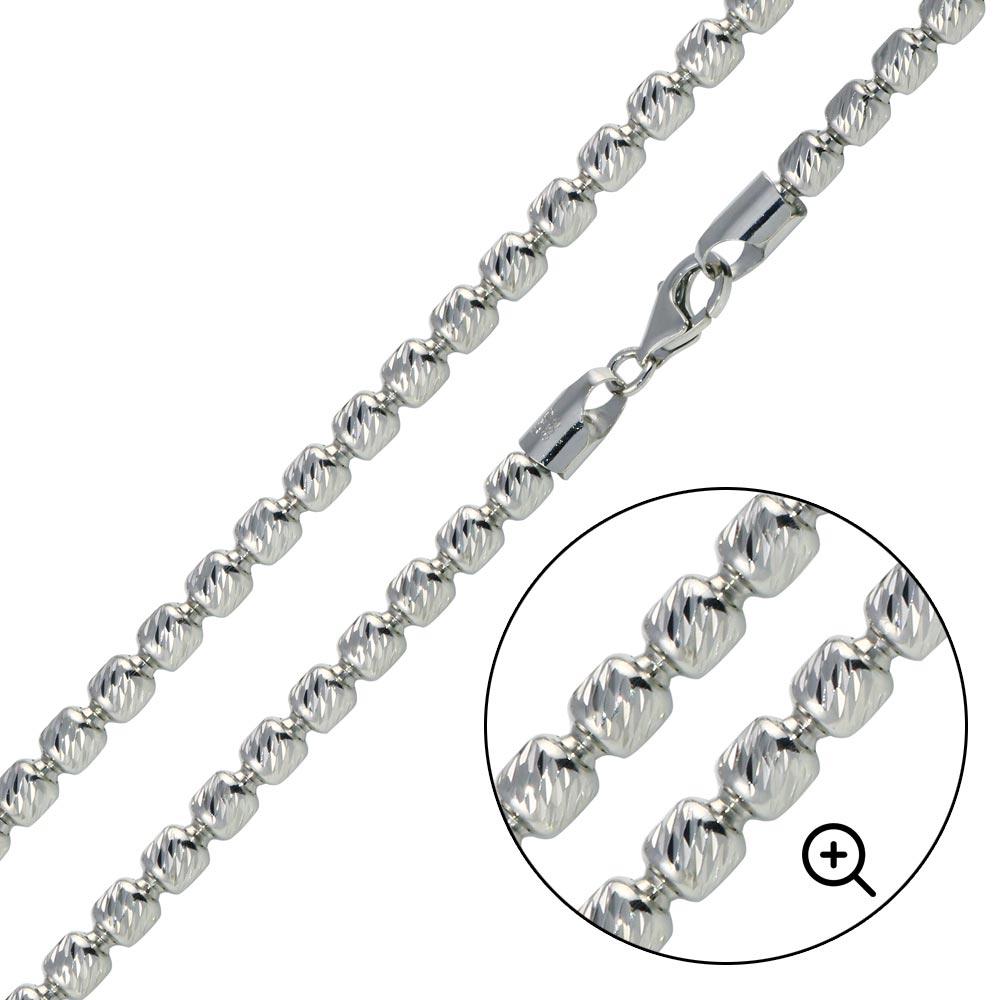 Silver 925 Platinum Plated Barrel Slash Chain 5mm - CH471 PL | Silver Palace Inc. #plating_platinum