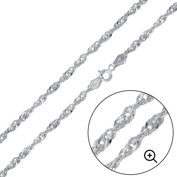 Singapore 040 Chain 2.4mm - CH518 | Silver Palace Inc.