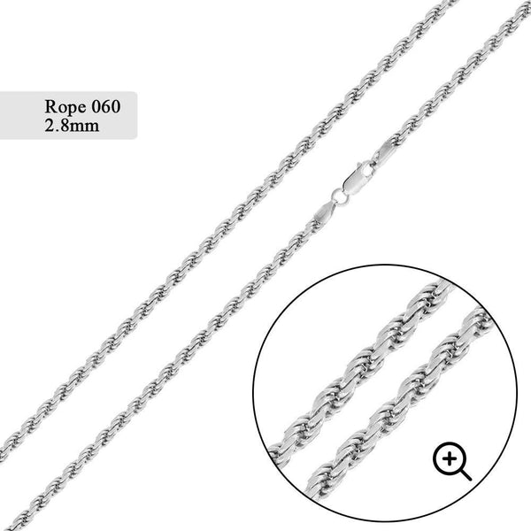 Rope 060 Chain 2.8mm - CH526 | Silver Palace Inc.