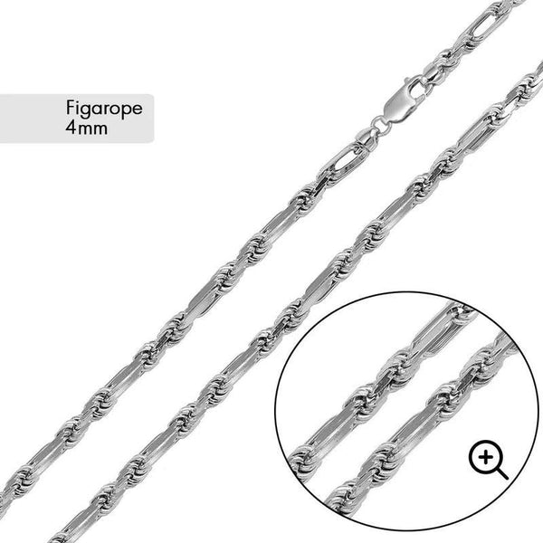 Figarope Milano Chain 4.0mm - CH532 | Silver Palace Inc.