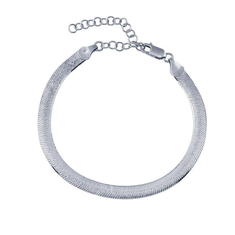 Silver 925 Platinum Plated Sparkle Dome Bracelet 5mm - CH542 PL | Silver Palace Inc.