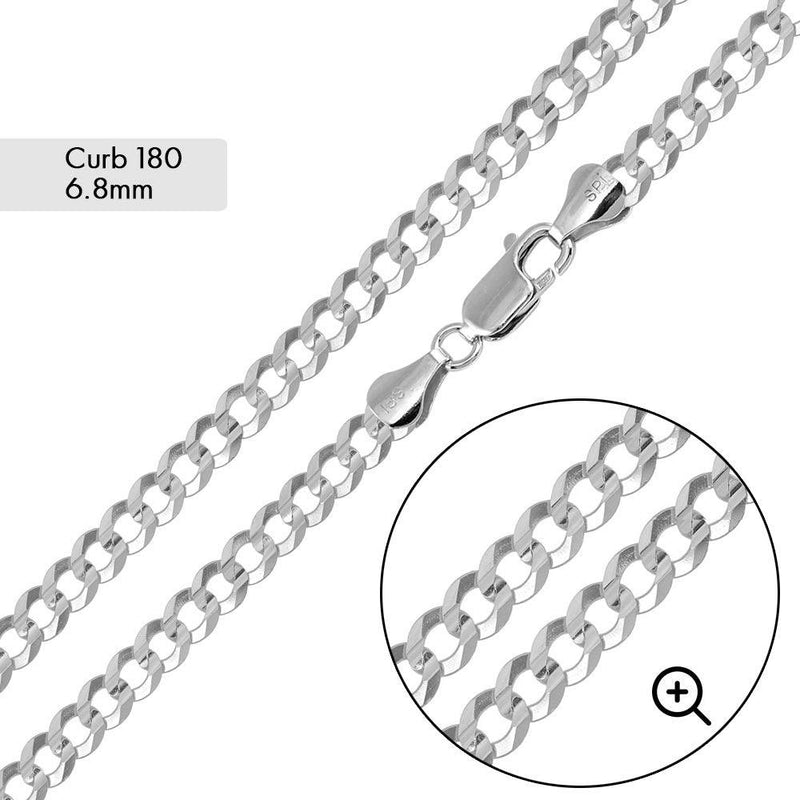 Curb 180 Chain 6.8mm - CH619 | Silver Palace Inc.