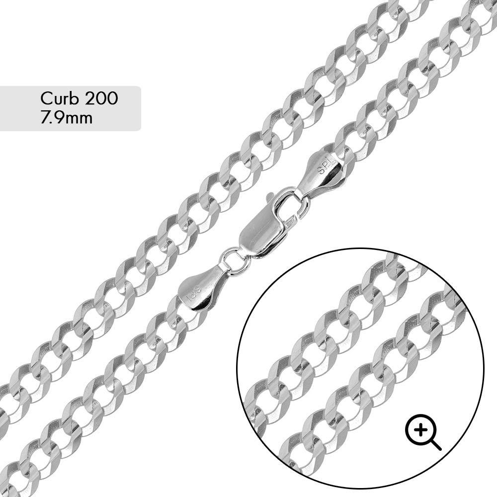 Curb 200 Chain 7.9mm - CH620 | Silver Palace Inc. #plating_basic non-plated