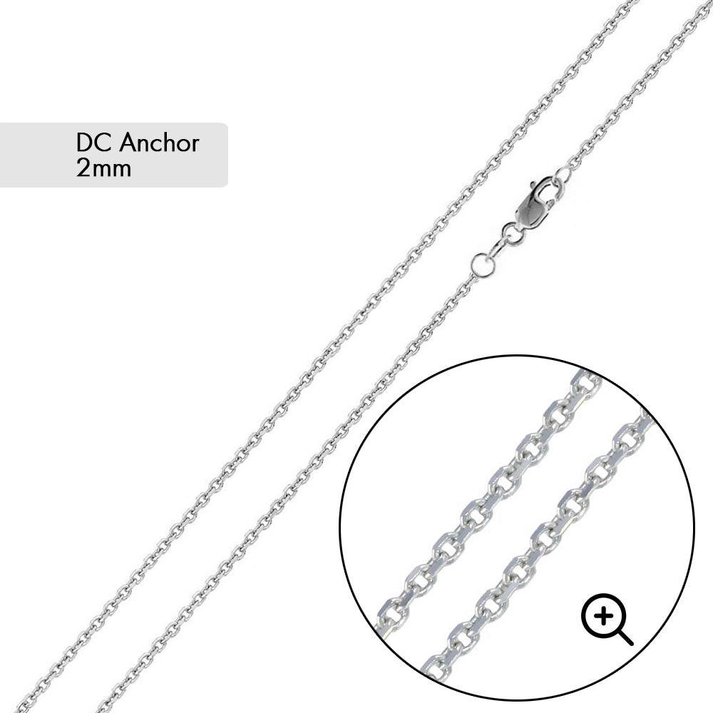 Diamond Cut Anchor 2mm Chain - CH716A | Silver Palace Inc. #plating_basic non-plated
