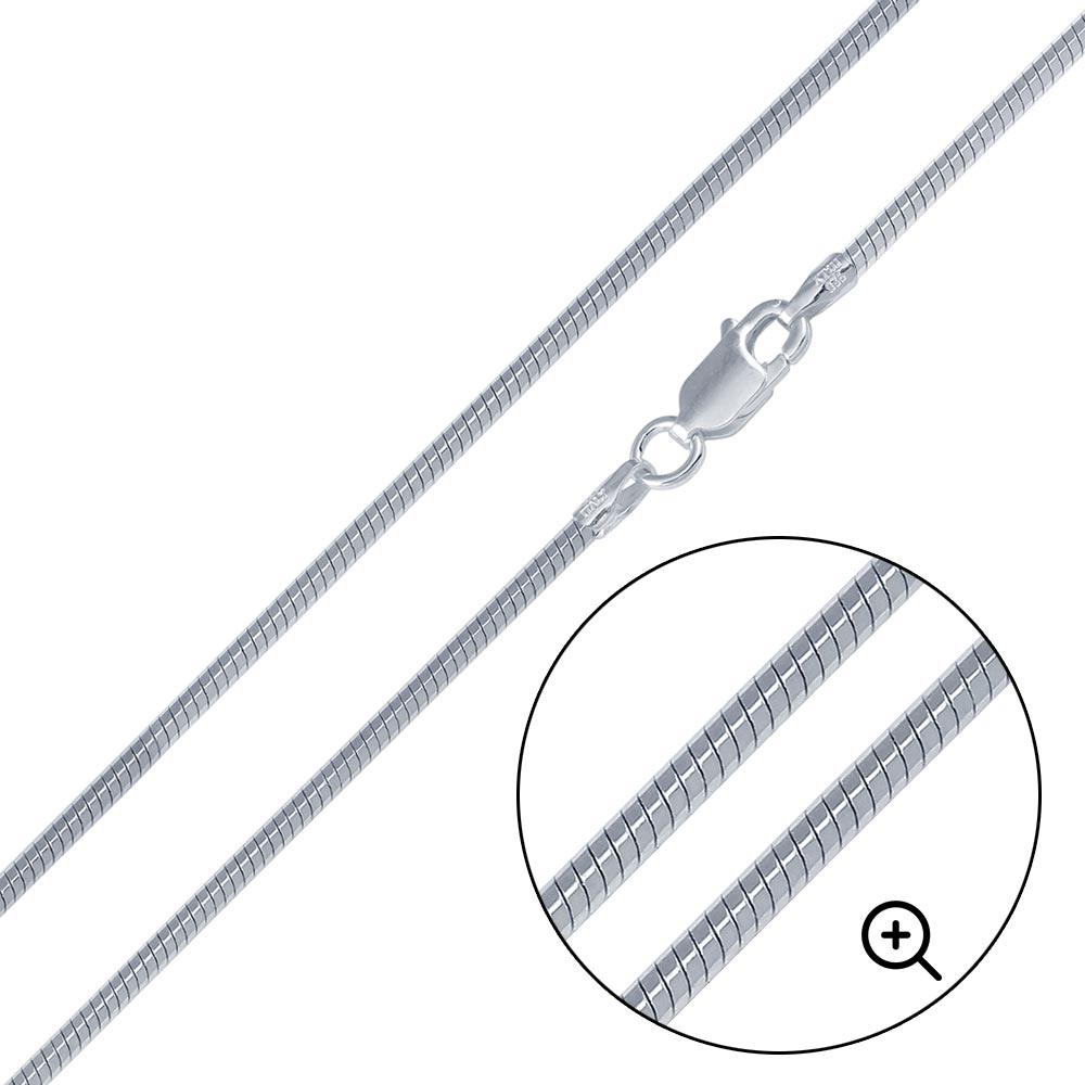 8 Sided Snake 040 Chain 1.3mm - CH726 | Silver Palace Inc. #plating_basic non-plated