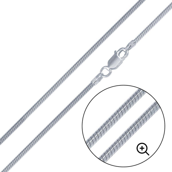 8 Sided Snake 040 Chain 1.3mm - CH726 | Silver Palace Inc.