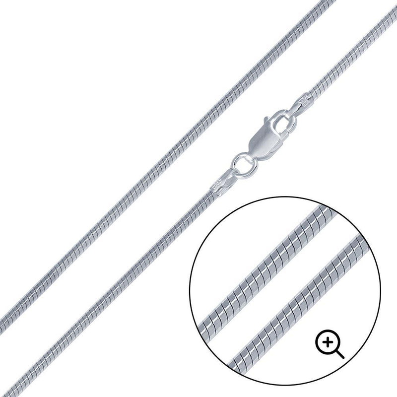 8 Sided Snake 040 Chain 1.3mm - CH726 | Silver Palace Inc.
