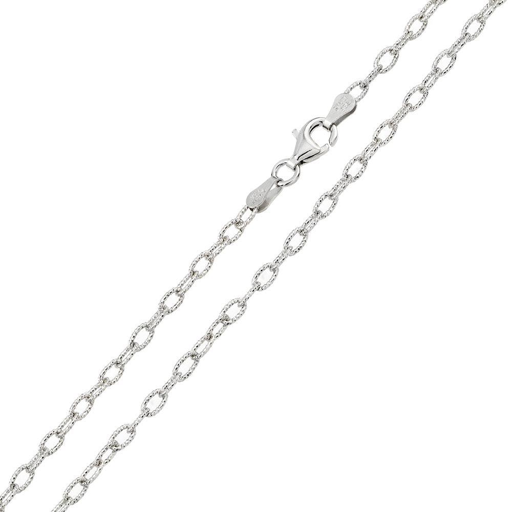Silver 925 High Polished Wire Oval Loop 060 Chain 2.8mm - CH738 | Silver Palace Inc. #plating_basic non-plated