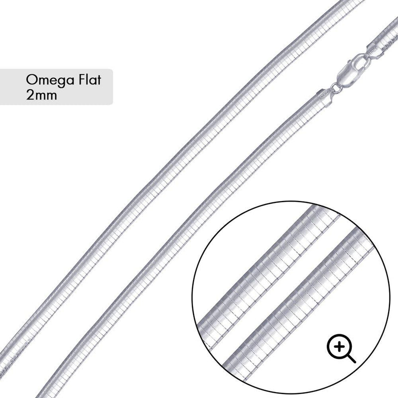 Flat Omega 015 Chain 2.0mm - CH800 | Silver Palace Inc.