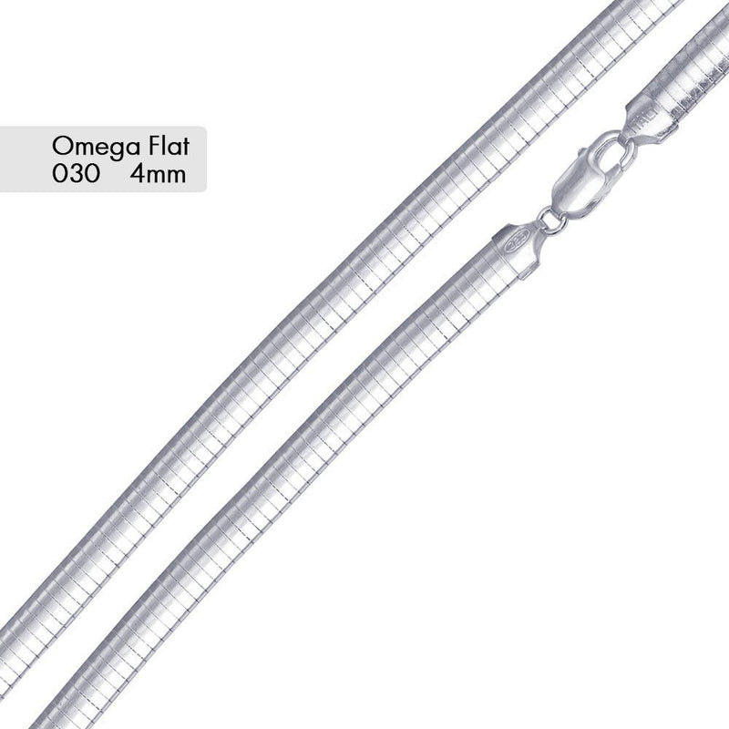 Flat Omega 030 Chain 4.0mm - CH803 | Silver Palace Inc.