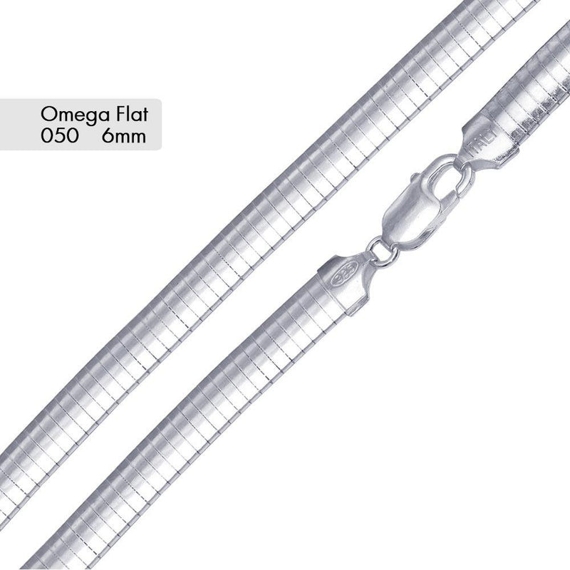 Flat Omega 050 Chain 6.0mm - CH805 | Silver Palace Inc.