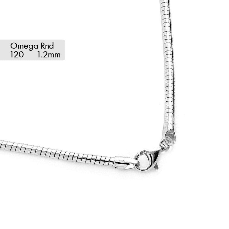 Round Omega 120 Chains 1.2mm - CH808 | Silver Palace Inc.