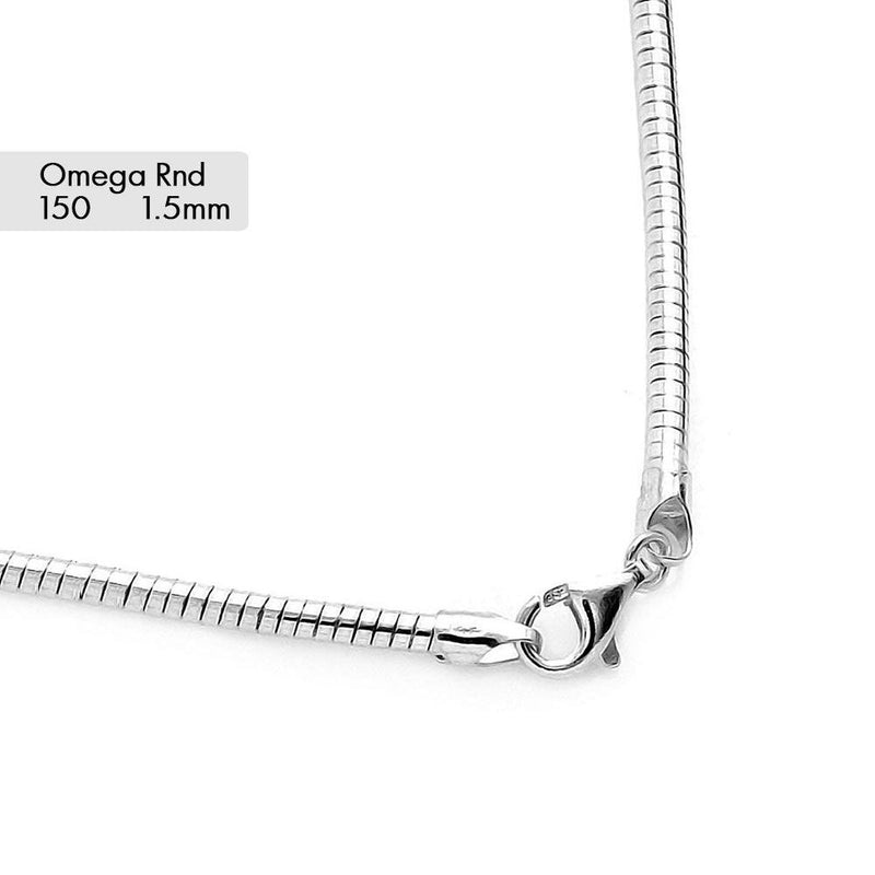 Round Omega 150 Chains 1.5mm - CH809 | Silver Palace Inc.