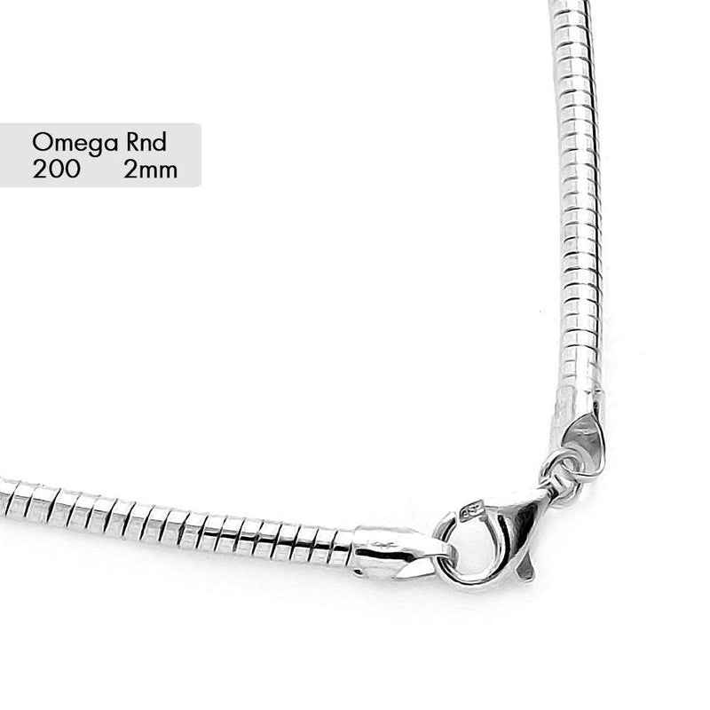 Round Omega 200 Chains 2mm - CH810 | Silver Palace Inc.