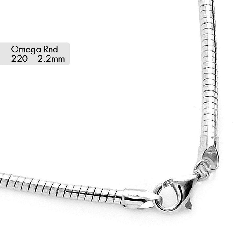 Round Omega Chains 2.5mm - CH811 | Silver Palace Inc.