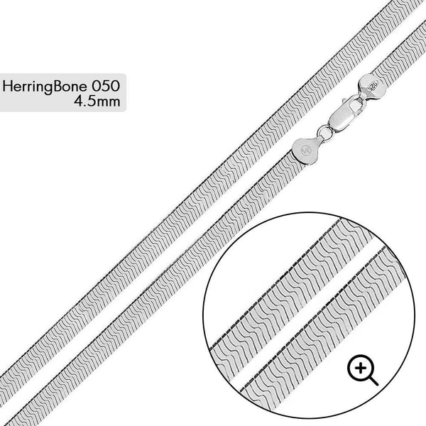 Herring Bone 050 Chain 4.5mm - CH813 | Silver Palace Inc.