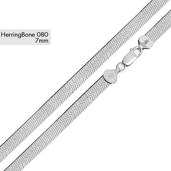 Herring Bone 080 Chain 7mm - CH815 | Silver Palace Inc.