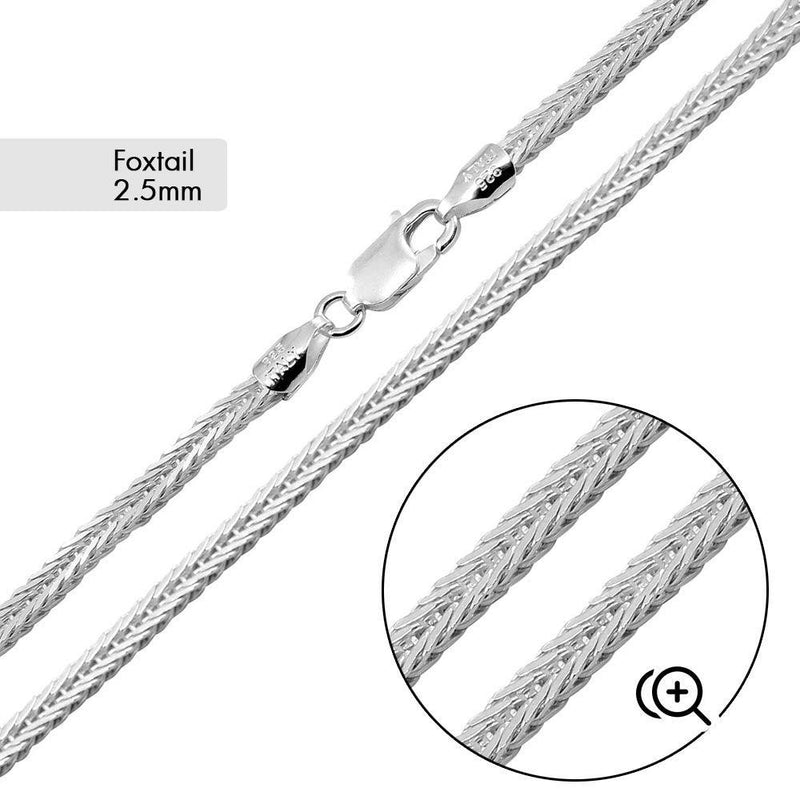 Foxtail Chain 2.5mm - CH820 | Silver Palace Inc.