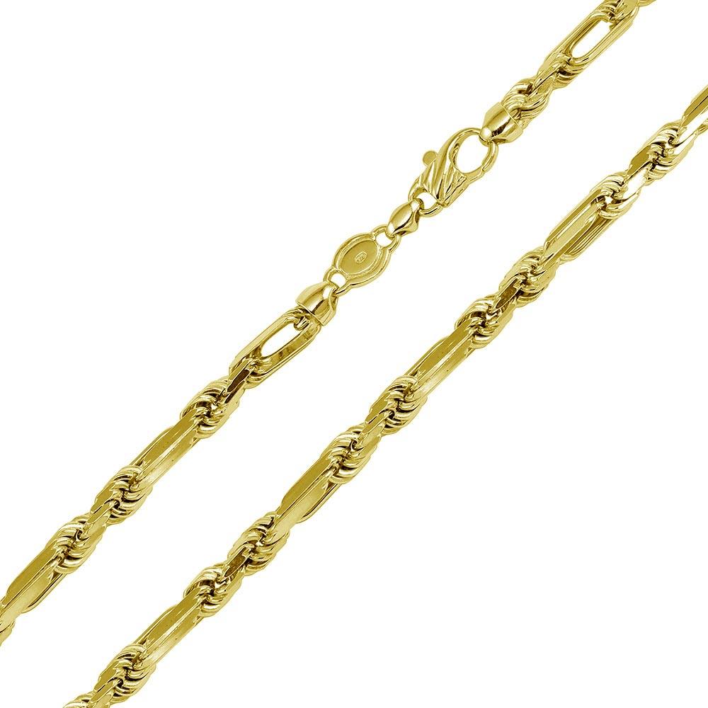 Silver 925 Gold Plated Hand Made Figarope Milano Chains 6.2mm - CH930 GP | Silver Palace Inc. #plating_gold