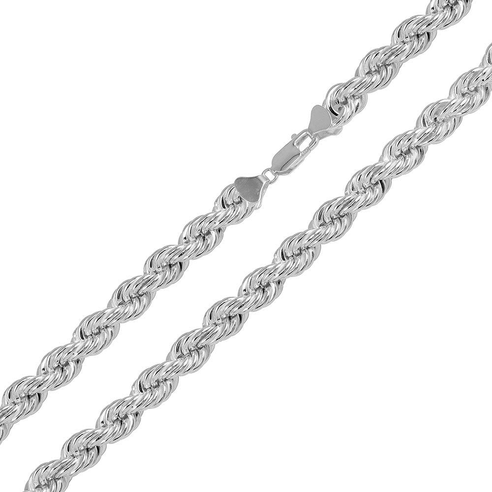 Silver 925 Hollow Rope Chains 6.5mm - CHHW112 | Silver Palace Inc. #plating_basic non-plated