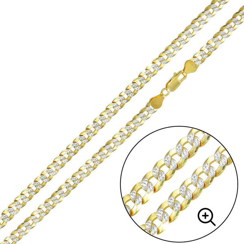 Silver Gold Plated 2 Toned DC Curb Chain 5mm - CH933 GP | Silver Palace Inc.