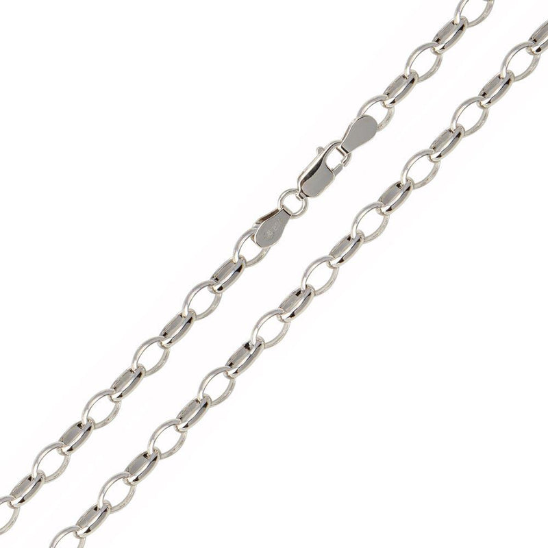 Silver 925 Rhodium Plated Belcher Oval Link Chain 5mm - CH948 RH | Silver Palace Inc.