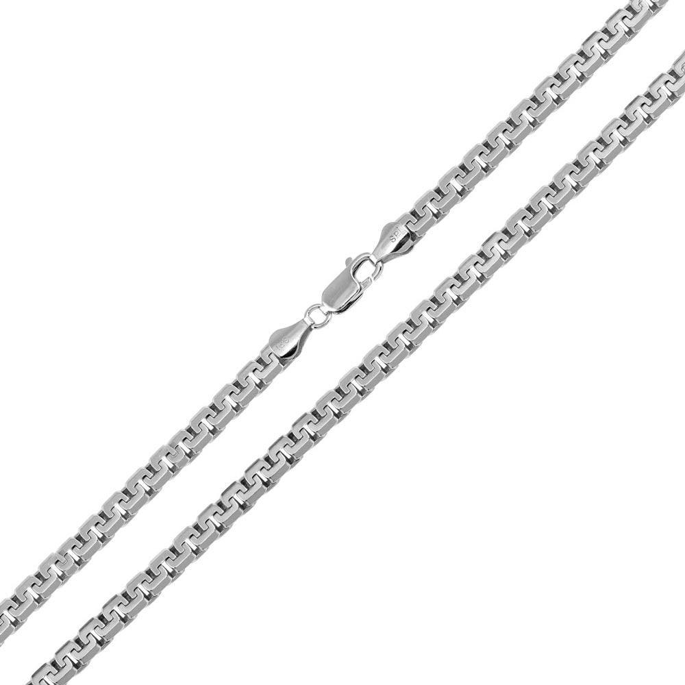 Silver 925 Rhodium Plated Shinny Box Greek 250 Chains 4mm - CH951 RH | Silver Palace Inc. #plating_rhodium