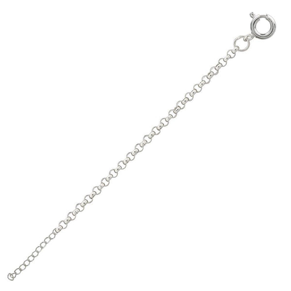 Silver 925 High Polished Round Rolo 025 Anklets 1.8mm - CHA702 | Silver Palace Inc.