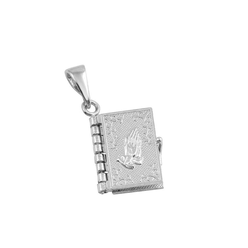 Silver 925 Rhodium Plated Bible Charm - CHARM009-EN | Silver Palace Inc.