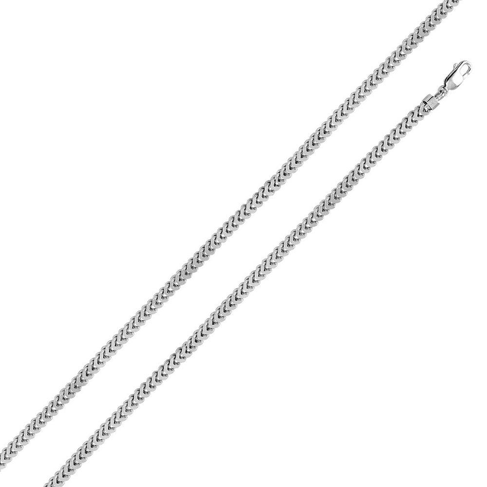 Silver 925 Rhodium Plated Hollow Franco Chain 4.8mm - CHHW101 RH | Silver Palace Inc.