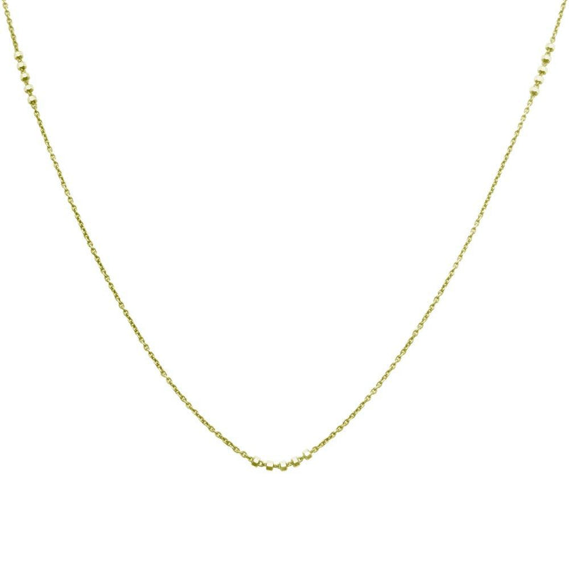 Silver 925 Gold Plated DC Beaded Chain Necklace - CHN00002GP | Silver Palace Inc.